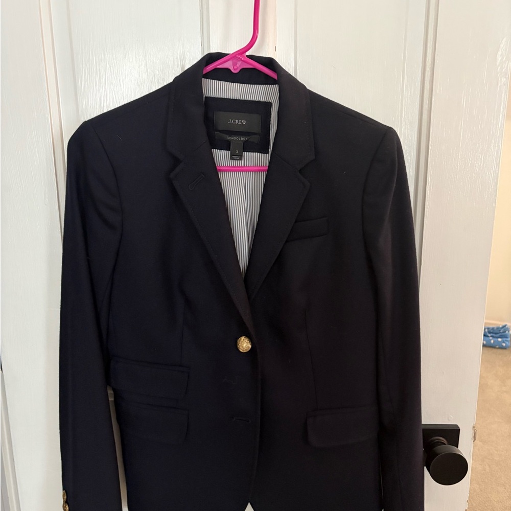 J. Crew Women's Navy Blazer with Gold Buttons. Schoolboy style.